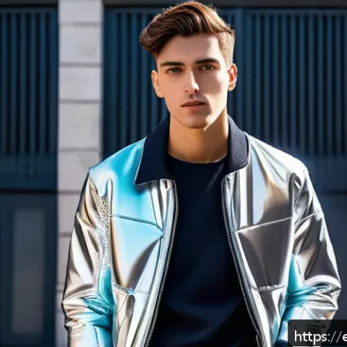 똘똘이 등장한 콜라보 제품들 - A sleek, modern urban young adult wearing stylish, lightweight clothing made from recycled aluminum ...