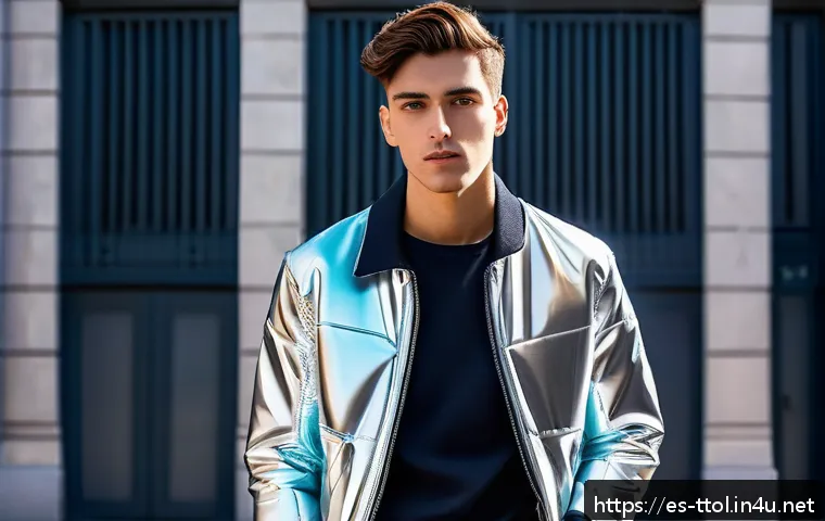 똘똘이 등장한 콜라보 제품들 - A sleek, modern urban young adult wearing stylish, lightweight clothing made from recycled aluminum ...